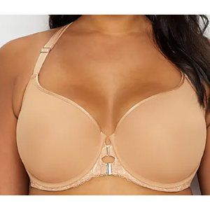 CURVY COUTURE Tulip Front Close T Shirt Bra 46D